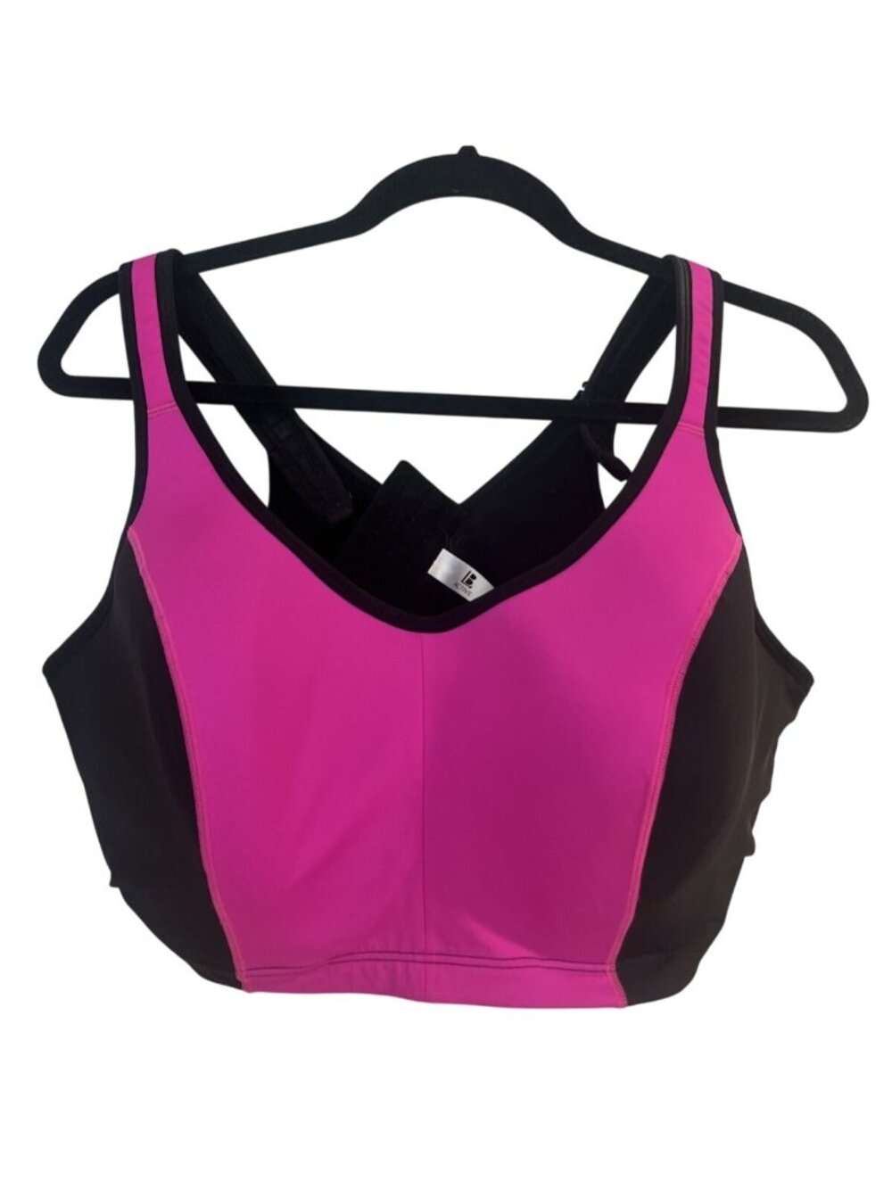 B Active Pink Black ColorBlock Sports Bra 44DDD Sports Bra Pickleball Athletic